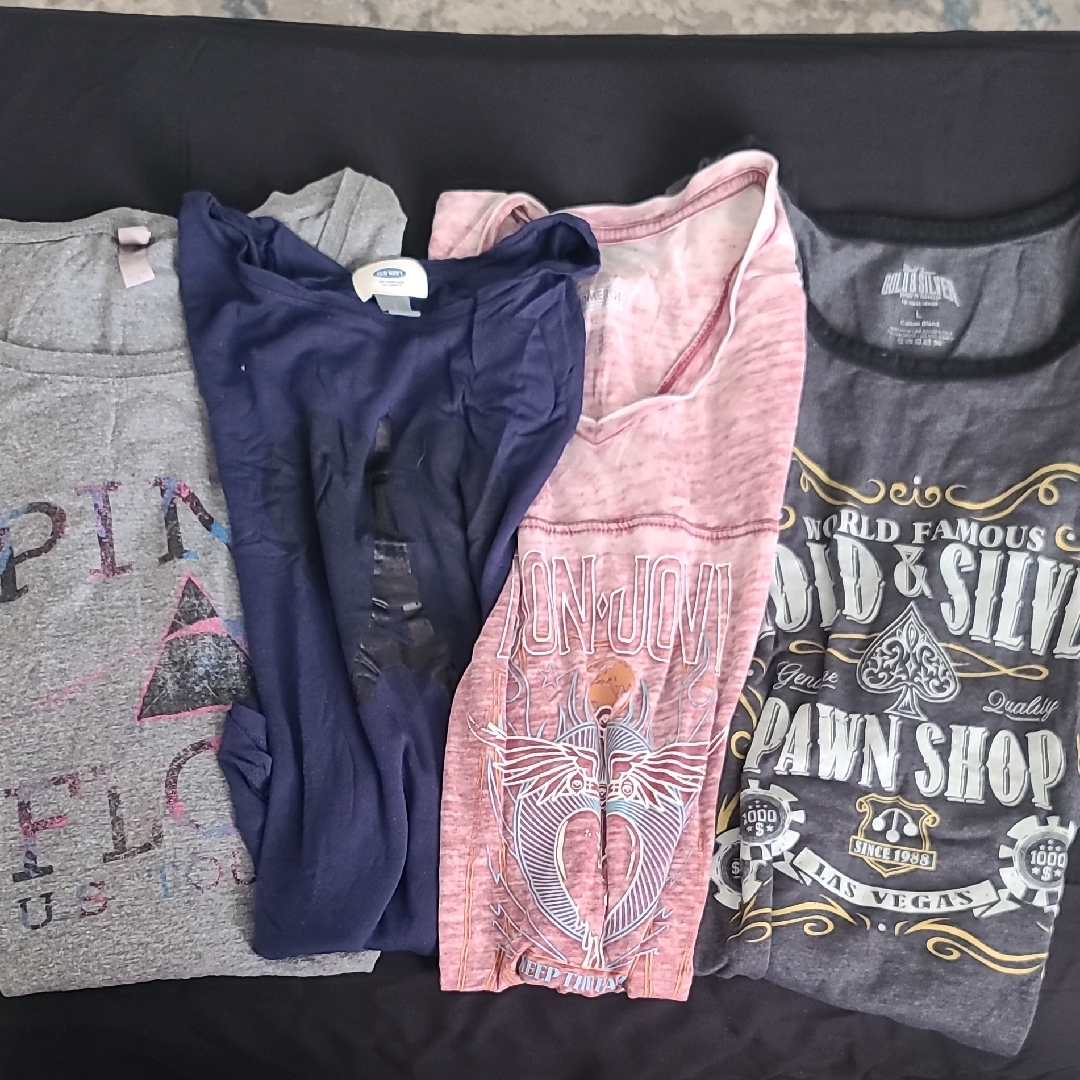 4 Tees Graphic Short Sleeve Tees Collection Band And Travel Fun Tees